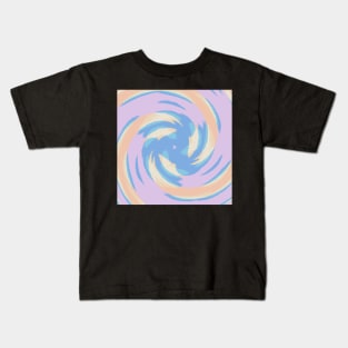 Swirl of Digital Abstract with Soft Pastel Color Palette Kids T-Shirt